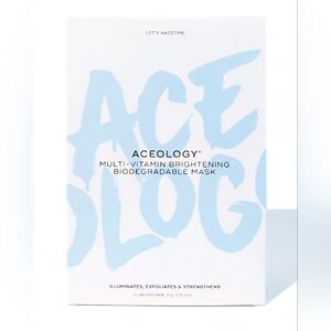 NIB Aceology Multi-Vitamin Brightening Biodegradable Mask, Pack Of 4